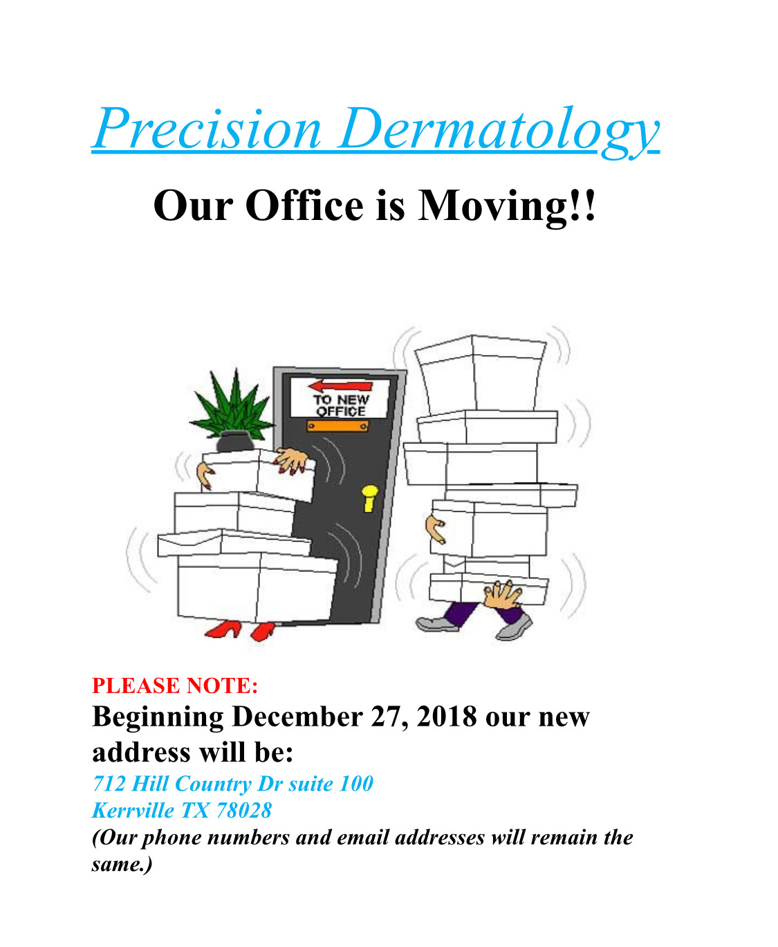 Precision Derm Moving Notice Precision Derm Moving Notice